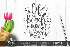 Life Is A Beach Enjoy The Waves SVG | Funny Summer SVG Product Image 1