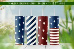14 Tumbler sublimation designs. 4th July US patriotic Product Image 1