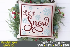 Let it Snow Glass Block - Christmas SVG - EPS - DXF - PNG Product Image 3