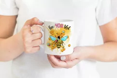 Honey Bee With Flowers Sublimation | Honey Comb PNG Product Image 2