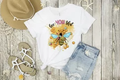 Honey Bee With Flowers Sublimation | Honey Comb PNG Product Image 5
