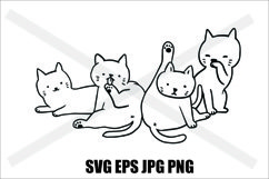 Cat Friends - SVG-EPS-JPG-PNG Product Image 1