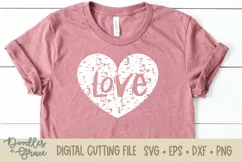 Grunge Love Heart SVG - DXF - EPS - PNG Product Image 1