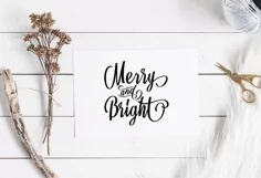 Merry & Bright SVG Christmas SVG DXF EPS PNG Product Image 2