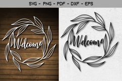 Welcome Frame Papercut Template SVG Design Product Image 1