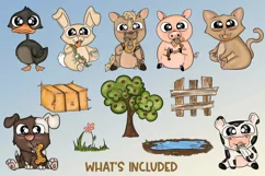Baby Farm Life Bundle| Baby Animals|12 PNG Illustrations Product Image 2