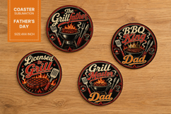 fathers day coaster, dad coaste, man coaster, BBQ coaster Product Image 1
