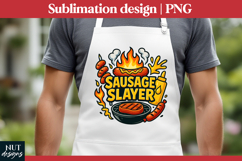 Sausage Slayer Retro BBQ Fathers day tshirt, grill master Product Image 1