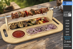 Wooden BBQ Serving Tray Laser Cut | Serving Tray | Outdoor Product Image 1