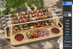Wooden BBQ Serving Trays Laser Cut Bundle | Serving Tray SVG Product Image 9