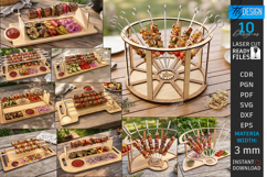 Wooden BBQ Serving Trays Laser Cut Bundle | Serving Tray SVG Product Image 1