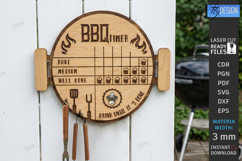 Wall BBQ Timer Signs with Utensil Holders Laser Cut | CNC Product Image 1