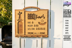 Funny BBQ Timer Laser Cut | Grilling Rules Wall Sign SVG Product Image 1