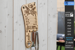 Wall BBQ Timer Signs with Utensil Holders Laser Cut Bundle Product Image 2