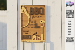 Funny BBQ Timer Laser Cut | Grilling Rules Wall Sign SVG Product Image 1