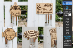 Wall BBQ Timer Signs with Utensil Holders Laser Cut Bundle Product Image 1