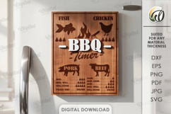 3D BBQ timer magnets Bundle Laser Cut. Kitchen SVG Product Image 2