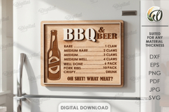 3D BBQ timer magnet Laser Cut. BBQ and beer SVG Product Image 1