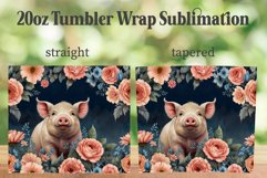 Flowers Pig 20oz Tumbler PNG, Pig with Flowers Tumbler PNG Product Image 2