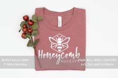 Heather Mauve Bella Canvas 3001 Mockup, Folded Shirt Mockup Product Image 1
