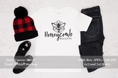 Winter Themed Boys T-shirt Mockup, White 3001Y Bella Canvas Product Image 1