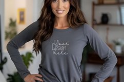 Bella Canvas 3501 Long Sleeve Mockups, White Long sleeve Product Image 1