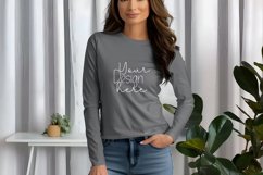 Bella Canvas 3501 Long Sleeve Mockups, White Long sleeve Product Image 1