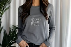 Bella Canvas 3501 Long Sleeve Mockups, White Long sleeve Product Image 1