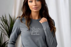 Bella Canvas 3501 Long Sleeve Mockups, White Long sleeve Product Image 1
