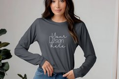 Bella Canvas 3501 Long Sleeve Mockups, White Long sleeve Product Image 1