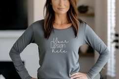 Bella Canvas 3501 Long Sleeve Mockups, White Long sleeve Product Image 1