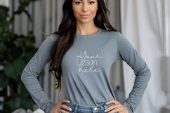 Bella Canvas 3501 Long Sleeve Mockups, White Long sleeve Product Image 1