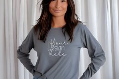 Bella Canvas 3501 Long Sleeve Mockups, White Long sleeve Product Image 1