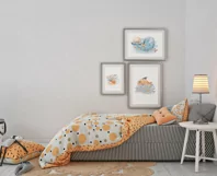 Watercolor deep sea creatures clipart. Cute whale and fish Product Image 3