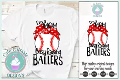 Busy Raising Ballers Baseball SVG, Red Bandana Softball mom Product Image 1
