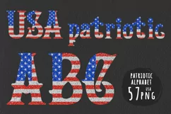 Western Latin glitter alphabet in colours of US flag Product Image 1