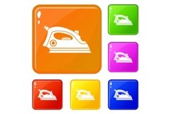 Iron icons set vector color Product Image 1