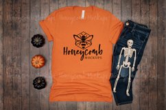Burnt Orange 3001 Bella Canvas Mockup | Halloween Mockup Product Image 1