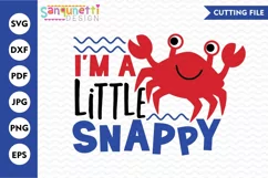 I'm a little snappy crab | Summer crab SVG Product Image 1