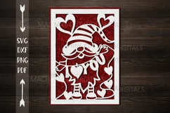 I love you Valentines day card svg dxf cut out template Product Image 3