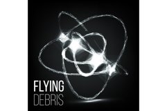Futuristic Technology Style. Flying Point Debrises. Blured Product Image 1