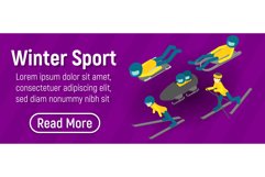 Winter sport concept banner, isometric style Product Image 1