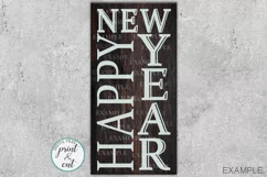 Wood sign digital Front door porch sign Happy New Year svg Product Image 1