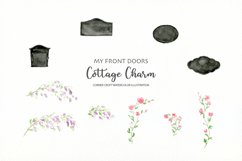 Watercolor Clipart My Front Door Cottage Charm Product Image 3