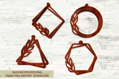 Geometrical Leaves Earring laser cut template svg cut file Product Image 1