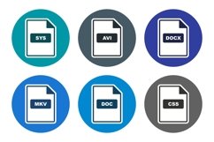 Set Of File Formats Icons Product Image 1