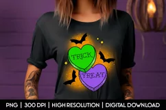 Cute Trick or Treat Halloween Sublimation, PNG Tattoo Design Product Image 1