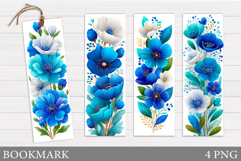 Flowers Bookmark Sublimation. Floral Bookmark Design Product Image 1
