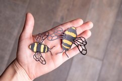 Bumble Bee Paper Cut SVG | Layered Bumble Bee SVG Product Image 2