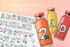 Hand Sketched Alphabet and Numbers 0 to 9 Clipart PNG Files Product Image 4